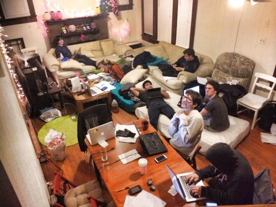 A very late night of studying. The room's a mess, we're a mess. This is how college is supposed to be, right? (Photo: Alyssa WIlliams)